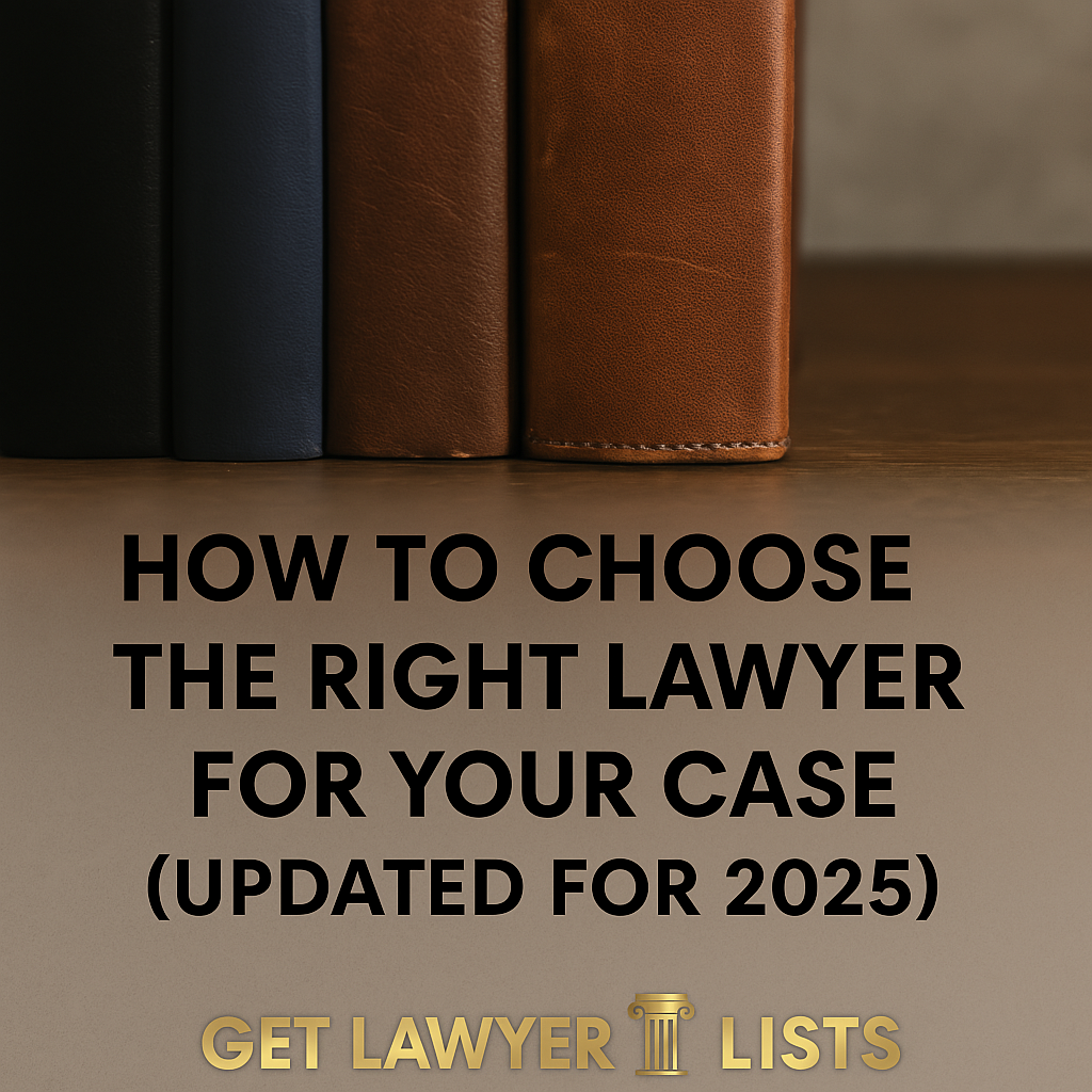 How to Choose the Right Lawyer for Your Case (Updated for 2025)